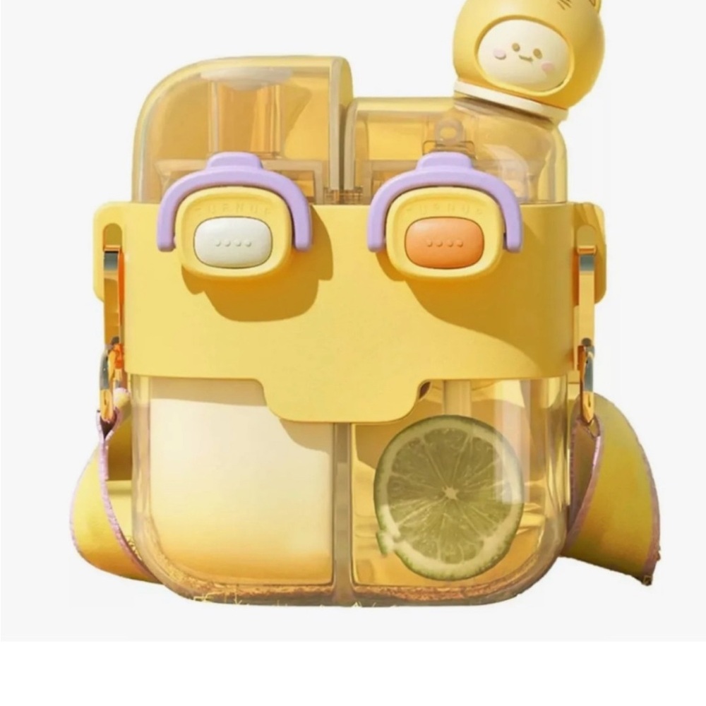 Cute Yellow Leak proof Double Water Bottle with Bunny Design